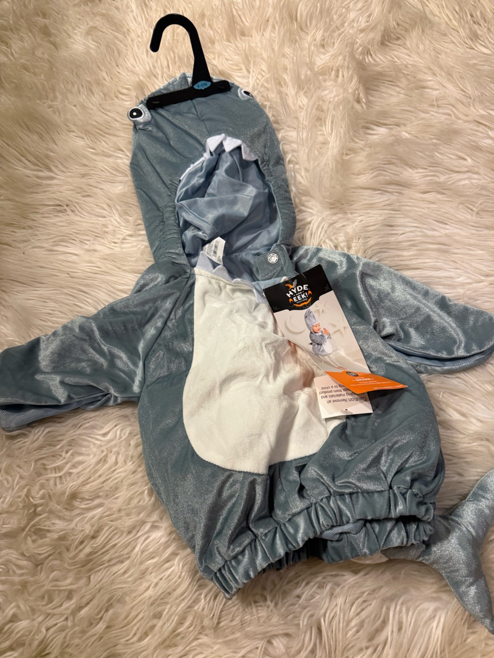 Shimmery Blue Shark Baby Costume Onesie (W9)